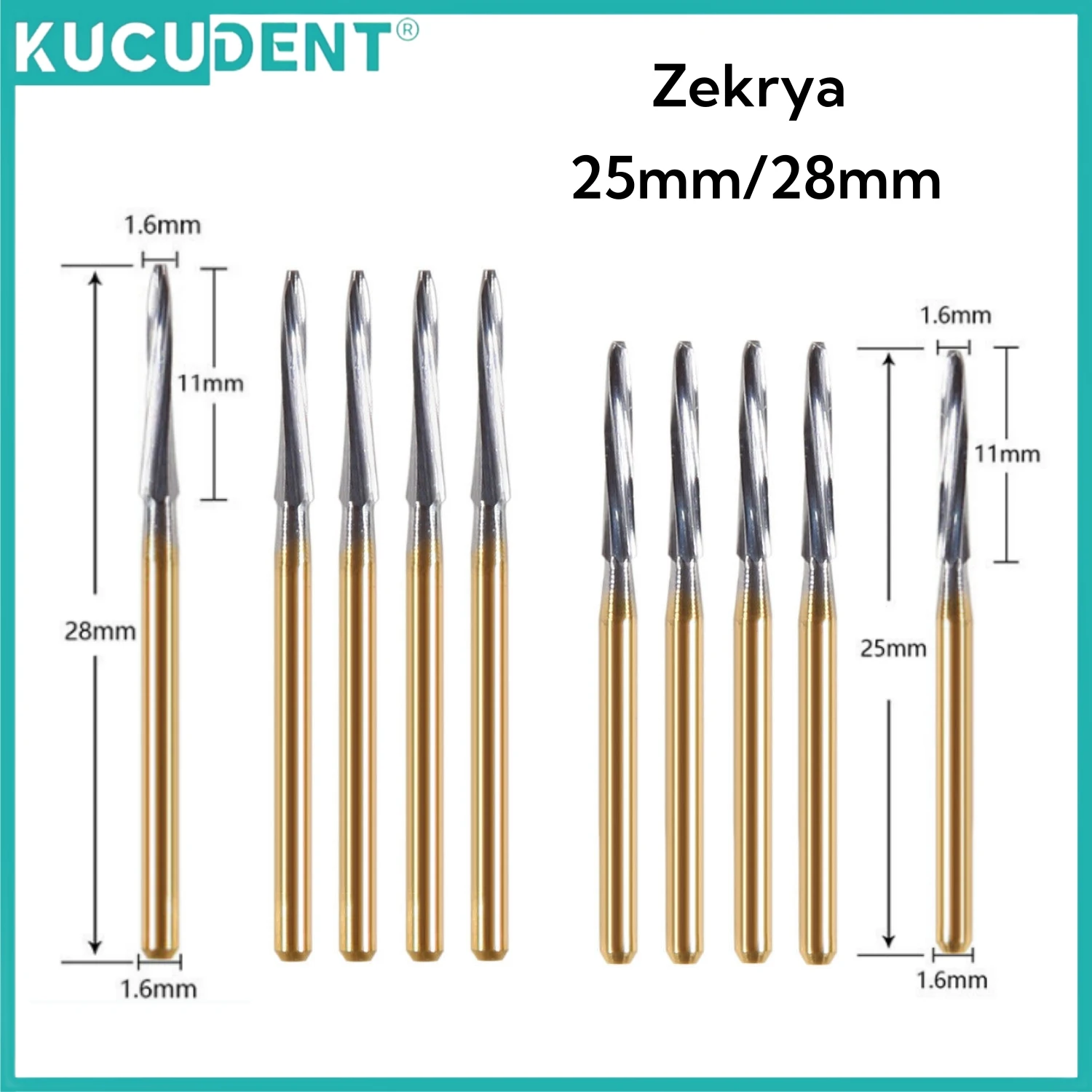 5 шт./кор. Zekrya, стоматологические карбидные боры 25/28 мм, хирургические дрели, эндодонтическая дрель для резки костей, высокоскоростной наконечник, стоматологический инструмент