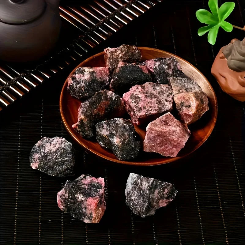 50g/120g/200g Rhodonite Raw Stones, Natural Rocks For Rolling And DIY Raw Stones And Crystals,