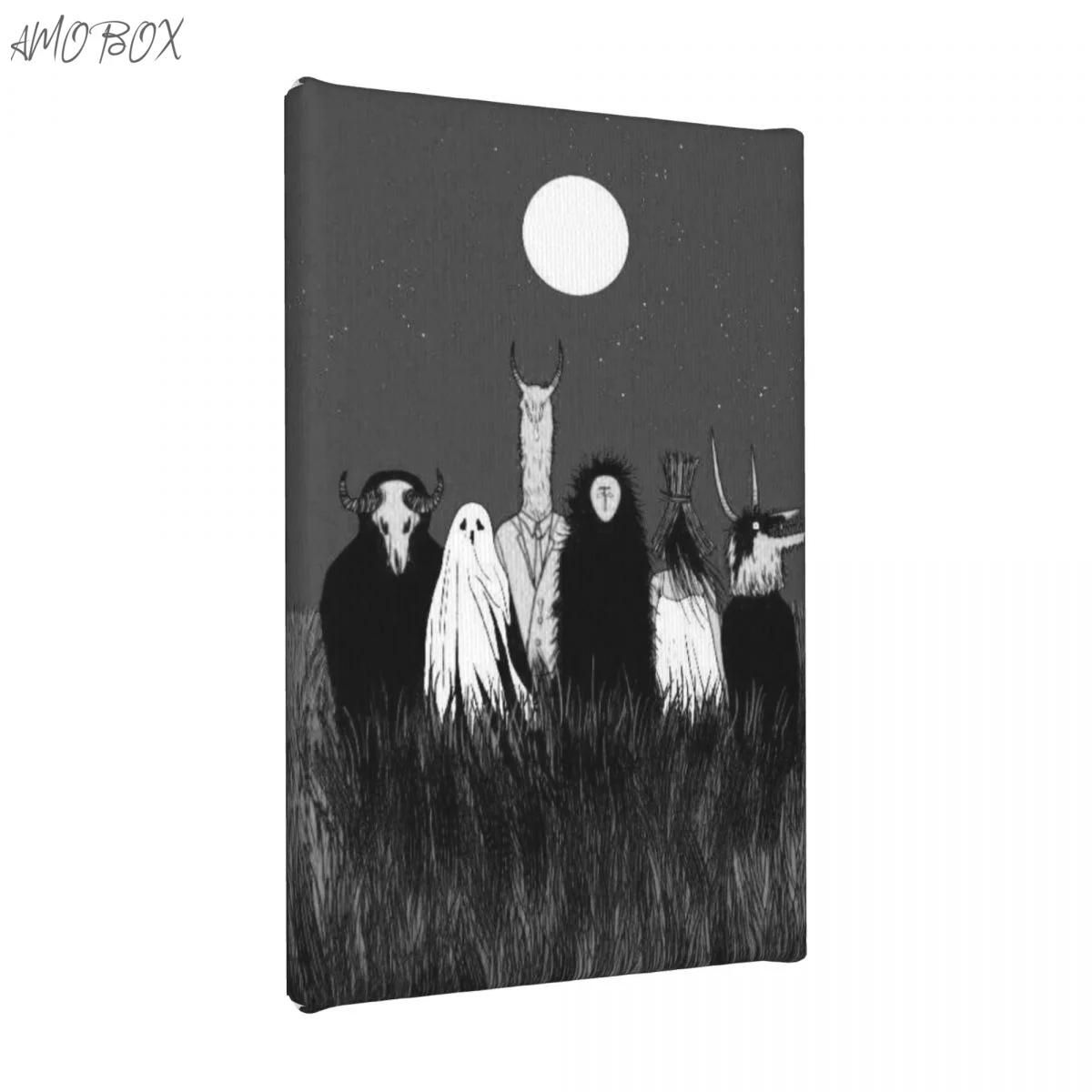 AMOBOX-Unframed Animals in the Moonlight Decorative Paintings, Wall Art, Room Decoration, 8x12in, 627448256