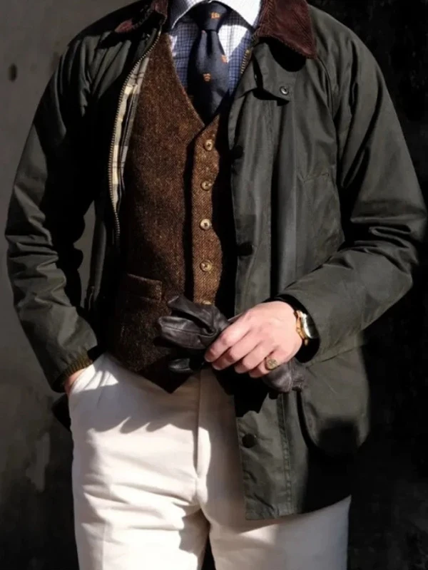 

Thiened Cotton American Hunting Jaet Men's Winter Oil Wax Jaet Women's Waterproof Cotton Clothing Men's Faion Urban S...