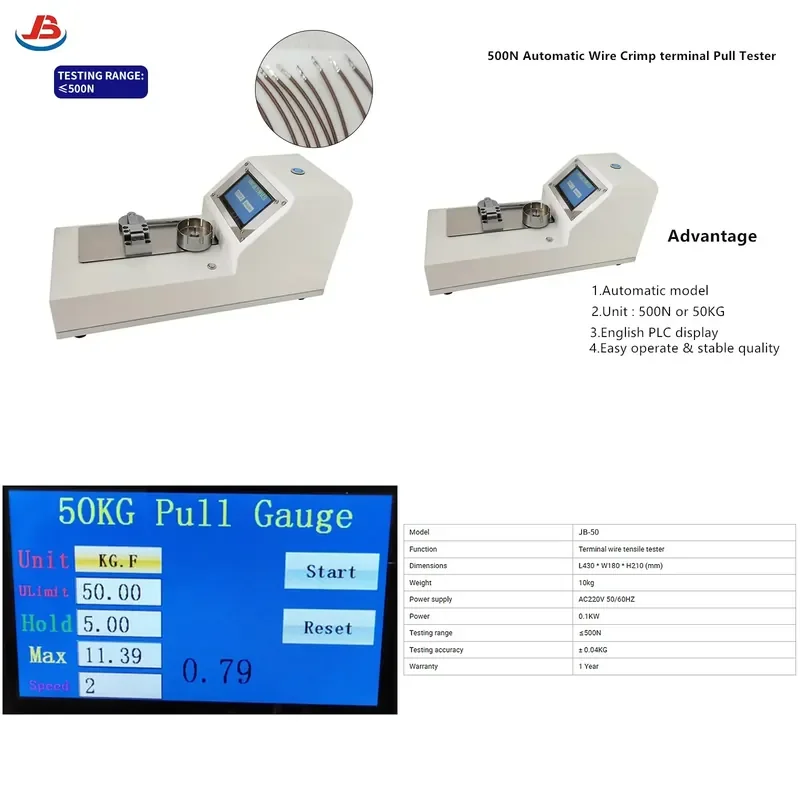 AP01 JB-50 Pull-off Force Tester for Terminal Crimping Verification Applicable to All Types of Terminals