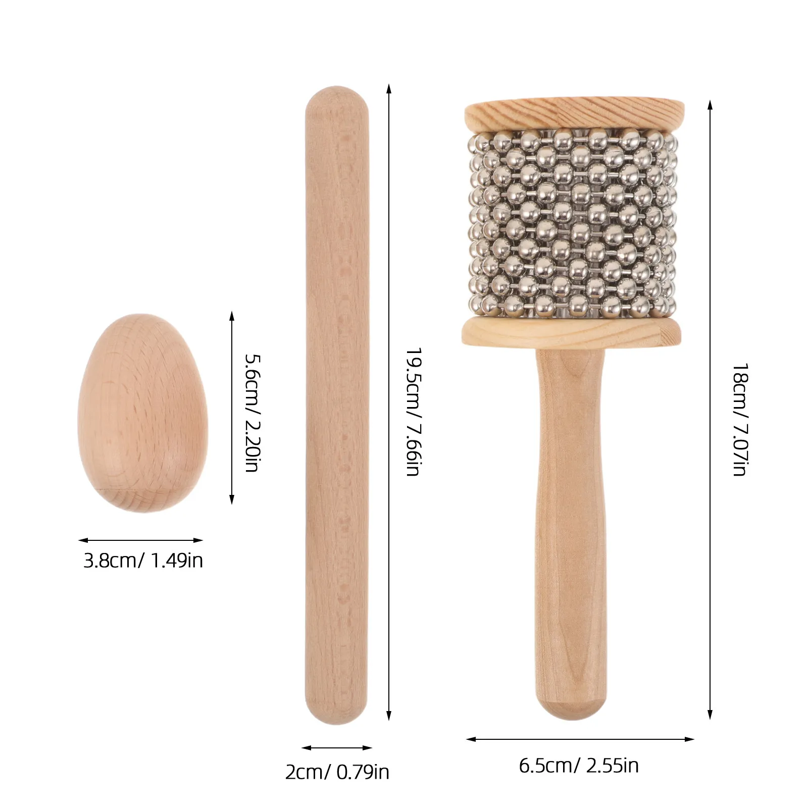 1Set Wooden Hand Percussion Instrument Mini Cabasa Egg Shaker Handheld Rhythm Sticks Latin Percussion Set Music Classroom