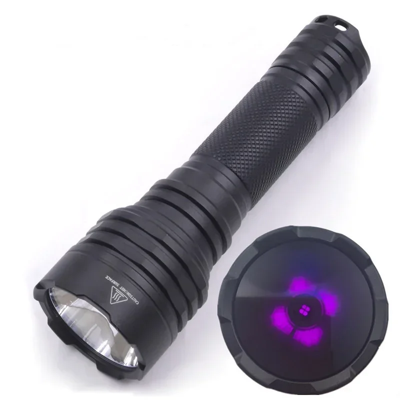 In stockHigh Intensity 365nm UV Flashlight With Filter for Evidence Inspection USB Rechargeable UV Light for NDT Forensic Lamp L