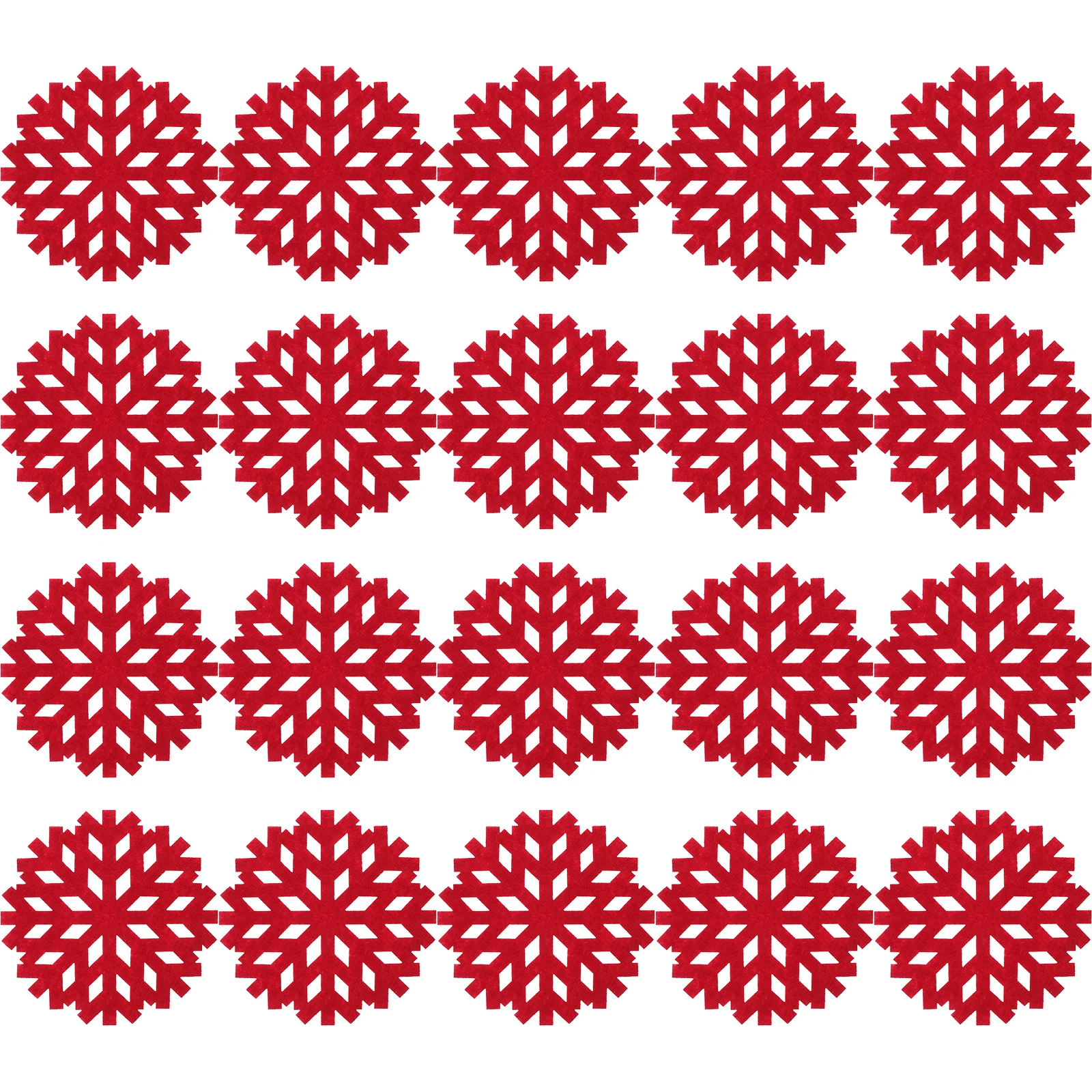 20Pcs Christmas Snowflake Placemat Set Cloth Material Non-Slip Heat Resistant Mats Kitchen Decor Dining Table Accessories