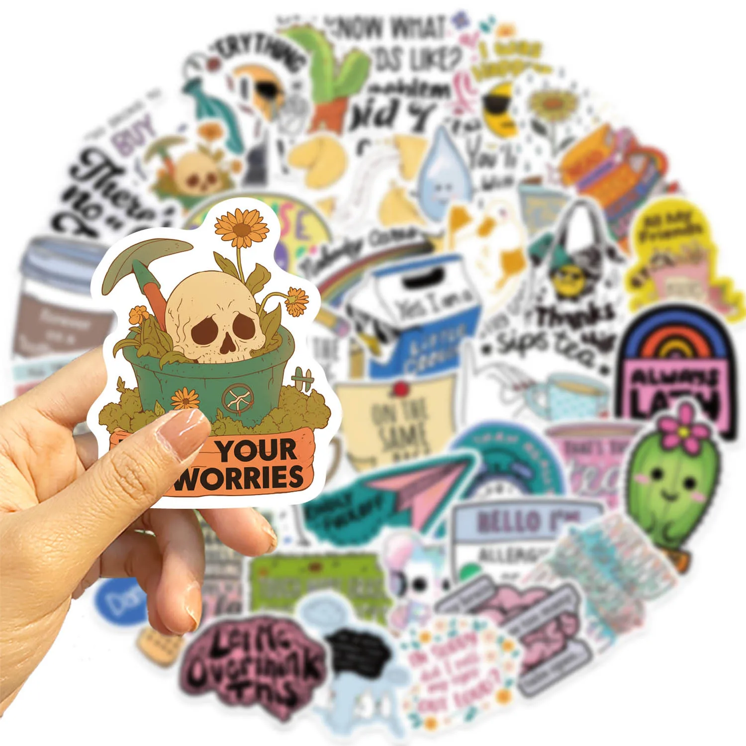 50pcs Sarcastic Irony Cartoon Graffiti Stickers DIY Phone Laptop Notebook Suitcase Waterproof Sticker Kids Toy Gifts