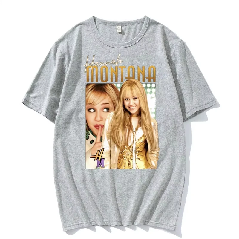 Miley Cyrus Hip Hop Punk Style Men's and Women's Summer High Quality T-shirt Street Wear Hannah Montana 90s Retro T-shirt