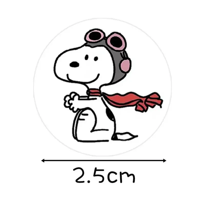 500 Stück/Rolle Snoopy-Aufkleber, 2,5 cm/1,0 Zoll, DIY-Dekor, perfekt zum Lernen von Spielen, Notizbuch, Pad, Kühlschrank, Geschenk, Mv, dekorative Siegeletiketten