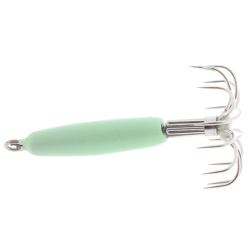 1 pz esche da pesca luminose esche calamari maschere gancio verde chiaro esca da pesca gancio