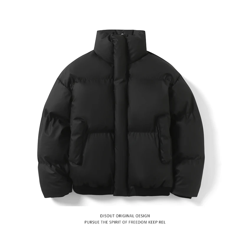 Winter Thick Warm Cotton Padde Jacket Men Stand Collar Daily Casual All-match Parka Outwear Coats Men\'s Clothing Black/Camel