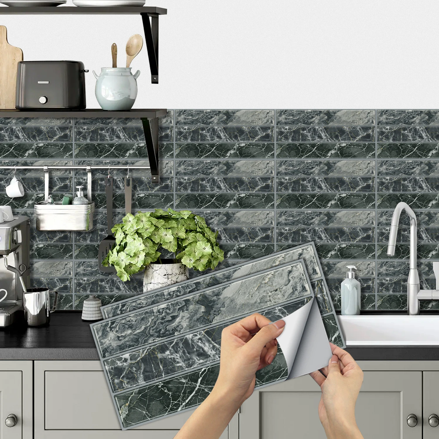 

Marble Self-Adhesive Tiles | Elegant Waterproof Stickers, Removable Wall Decals, Suitable for Modern Kitchen and Bathroom Decor