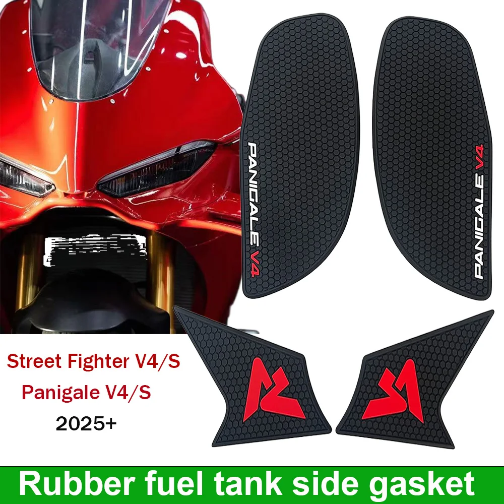 

V4 S Motorcycle Side Fuel Tank Pad Sticker Anti Slip Grip Protector Decal For Ducati Panigale V4 V4S Street Fighter V4/S 2025+