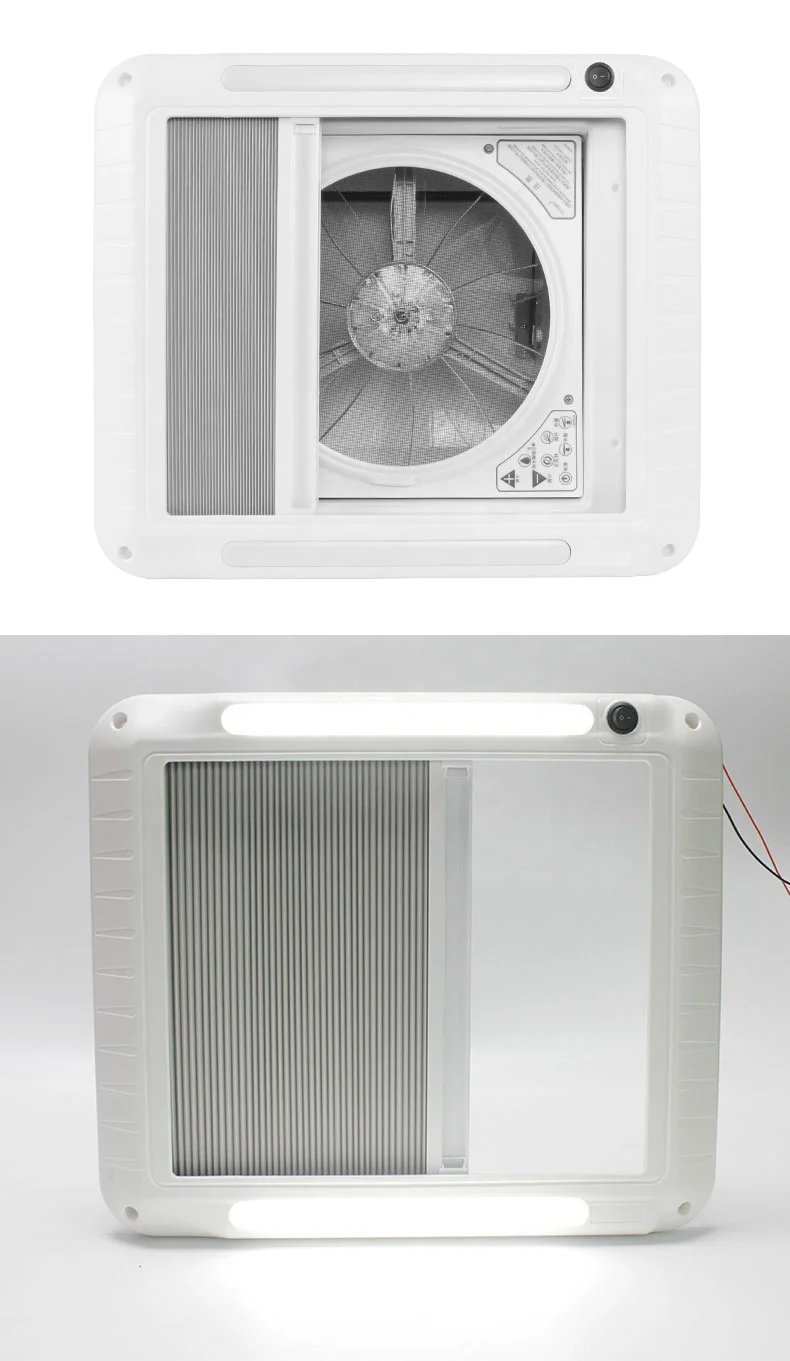 مظلة مروحة عادم OEM 12 فولت لجميع أجهزة التهوية مقاس 11 بوصة و14 بوصة مع أجزاء وملحقات أضواء الظل RV