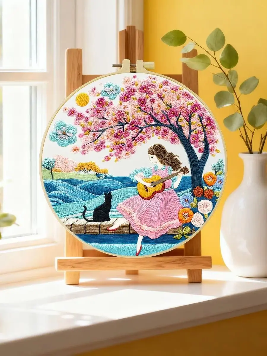 1 Stück 20X20CM/15X15CM 7,87/6,3 Zoll Garten-Stickerei-Starter-Kit DIY-Kit DIY-Stickerei-Set für Anfänger – Detail 6