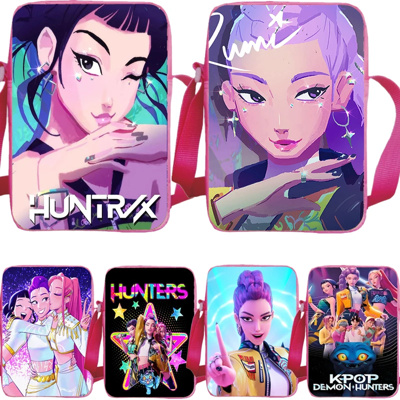 

KPop Demon Hunters Сумка на плечо Huntrix Girl Kpop Студенты Мобильный телефон Простая сумка Zoey Rumi Mira Портативная сумка через плечо с принтом