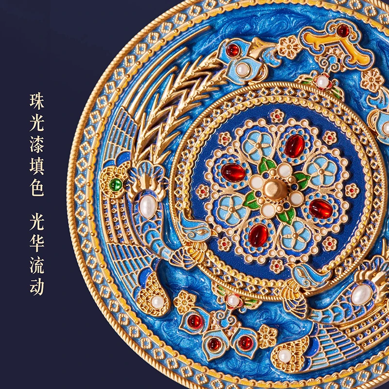 フラワーノウズヴィンテージドットキューフェニックスクラウンキャリング小さなミラー博物館中国の誕生日バレンタインデーギフトメイクアップポータブル