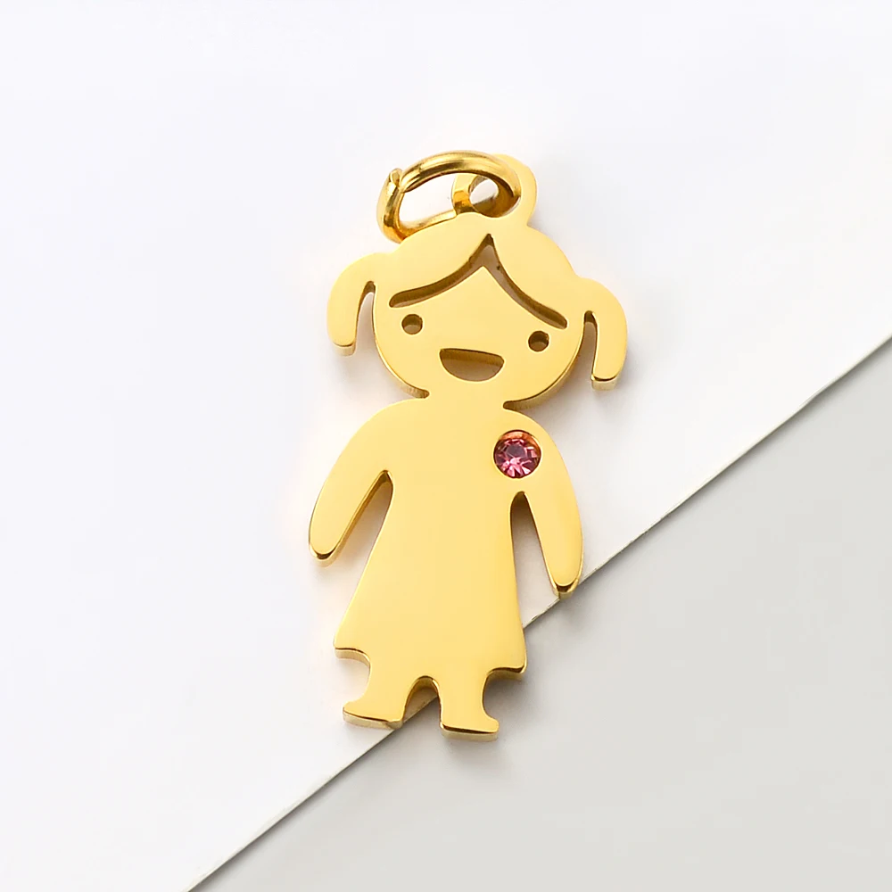 10 stks/partij Leuke Meisjes Jongens Charms Spiegel Polish Rvs Hanger Voor DIY Mode-sieraden Accessoires Groothandel