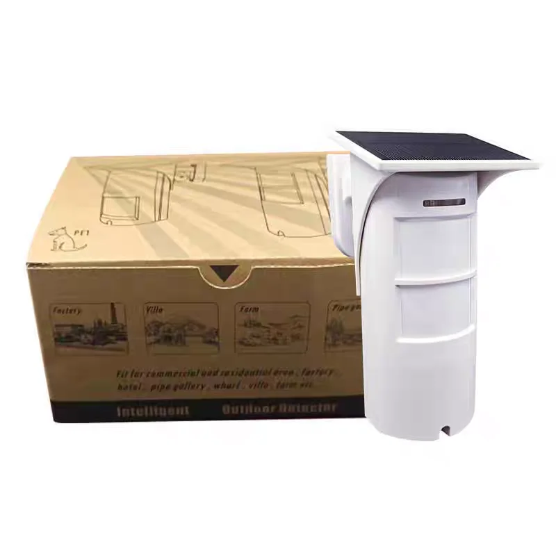 

Commercial Residential Use 433mhz Solar Panel Charge Wireless PIR Microwave Motion Sensor Anti-pet for Outdoor Anti-Theft Alarm