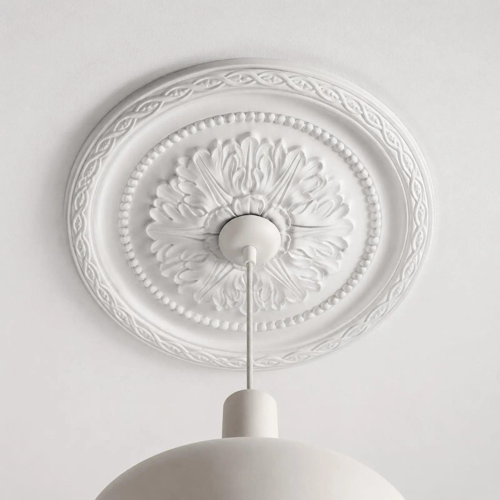 Ceiling Medallion Lightweight PU Material Round Ceiling Medallion Home Decor Easy to Install Scratch-Resistant for Hallway view 4