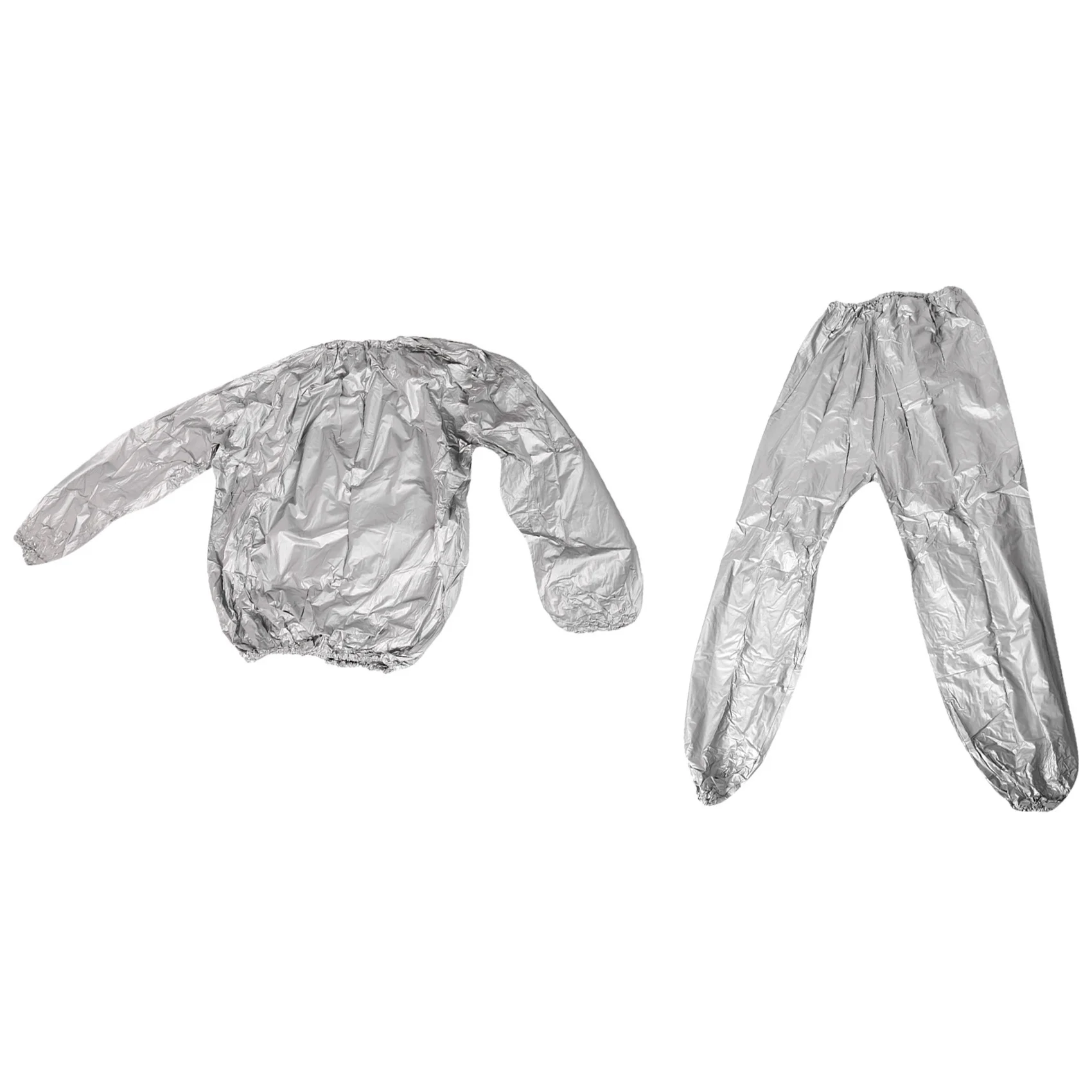 Heavy Duty Fitness Weight Loss Sweat Sauna Suit Exercise Gym Anti-Rip Silver 4XL image 3