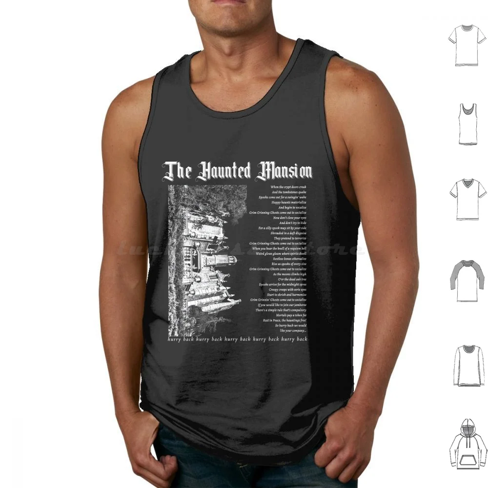 The Haunted Mansion Retro Tank Tops Print Cotton The Haunted Mansion Stretching Portraits A Disquieting