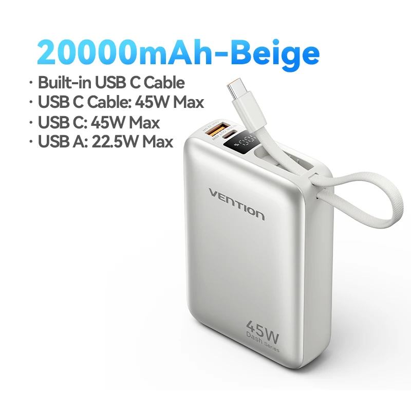 Ventie CCC 45W 20000mAh Power Bank Snel opladen Draagbare oplader voor Xiaomi iPhone Pro Max Samsung Galaxy Batterij 3C Powerbank - afbeelding 1