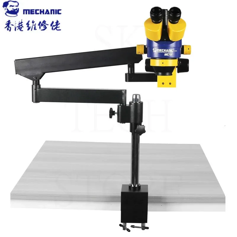 MECHANIC Universal Use Base Strong Flexible Trinocular Double Arm Base For Stereo Zoom Microscope Stage Microscopio Accessories