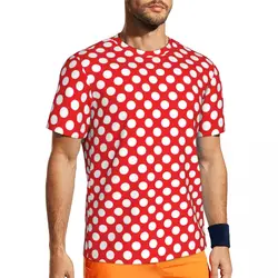 White And Red Polka Dot T-Shirt Couple Vintage Spot Print Y2K Gym T-Shirts Breathable Beach Novelty Tees Design Plus Size Tops