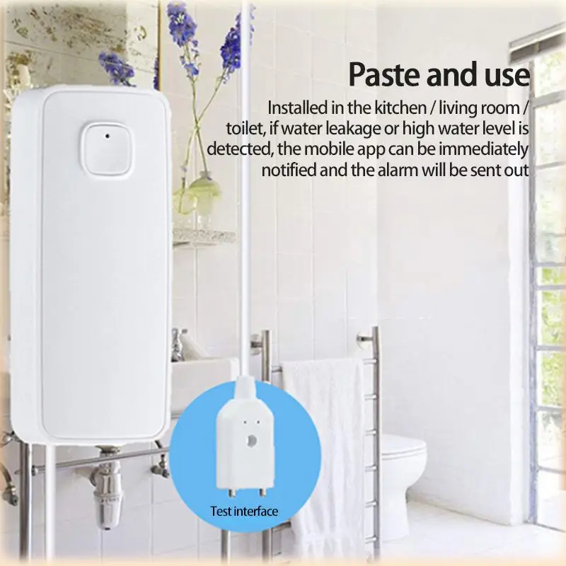 Tuya Smart Flood Leakage Sensor Remote Monitor WiFi Water Overflow Level Detector Water Leak Sensor Security Sound Alarm System