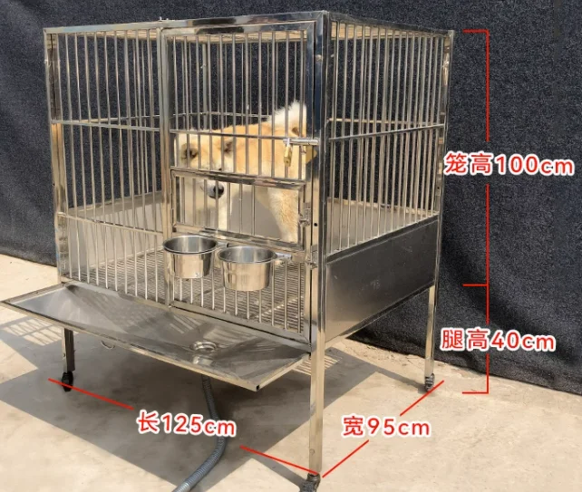 high quality stainless steel strong heavy square tube dog cage home outdoor kennel