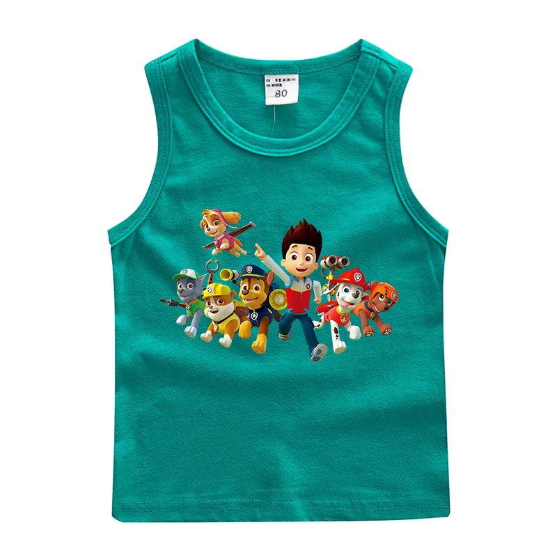 Paw Patrol Cotton T-shirt for Chlidren Girl Clothes Spin Master Vest Kids Clothing for Boys Tops Anime Printed Fashionable Tees