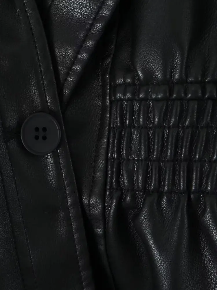 Damskie kurtki motocyklowe w stylu retro vintage z imitacji skóry PU w kolorze kawy, luźne, oversize, streetwearowe, BF, nowość 2025