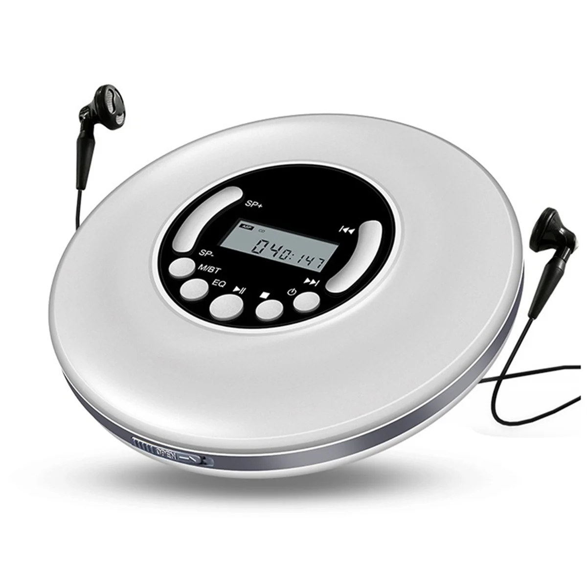 

A71Z Portable CD Player MP3 Music Player with Stereo Earbuds and Bluetooth Output CD Player with LCD Display White