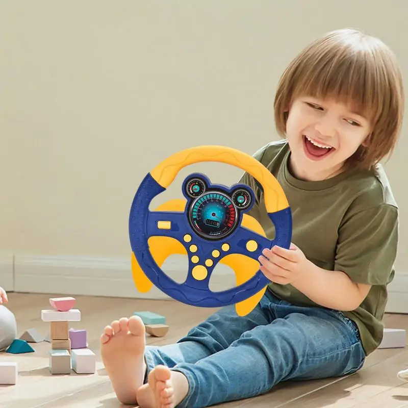 Infant Simulation Steering Wheel Toys Kids Early Education Copilots Stroller Steering Wheel with Music Vocal Toys gifts