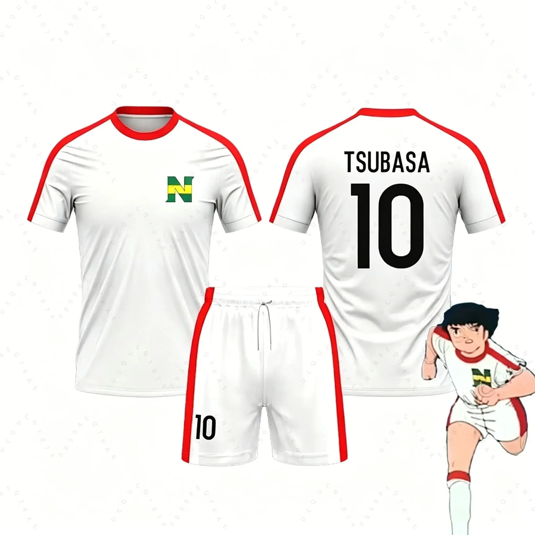Captain Tsubasa Football No.10 2 Piece Outfit Tracksuit TShirt Shorts Women Men Sportwear Harajuku Autumn Kids Tshirt And Shorts