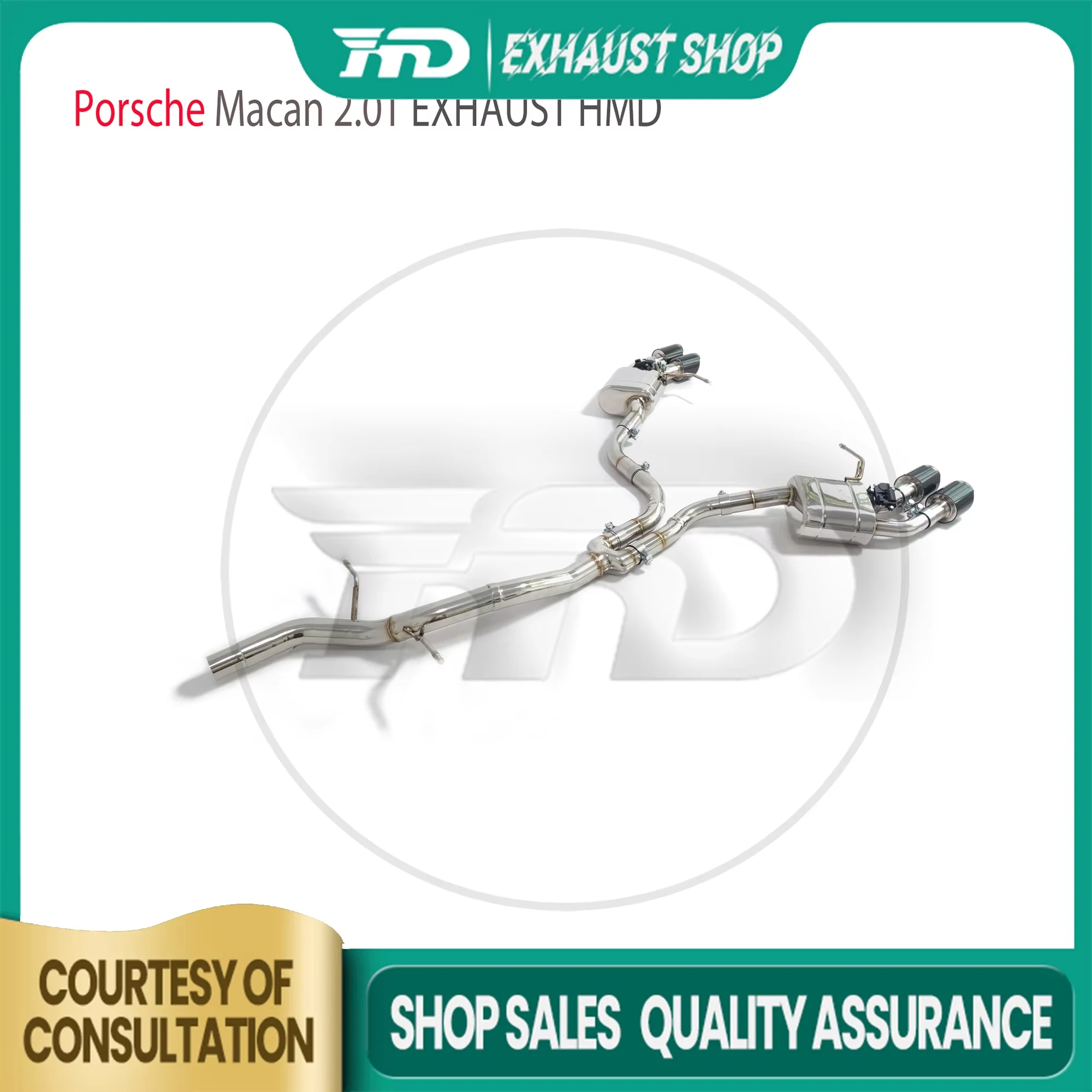 

High Quality Catback For Porsche Macan 2.0T Stainless Steel Exhaust System Electronic Valve Muffler Tips Discount Price HMD