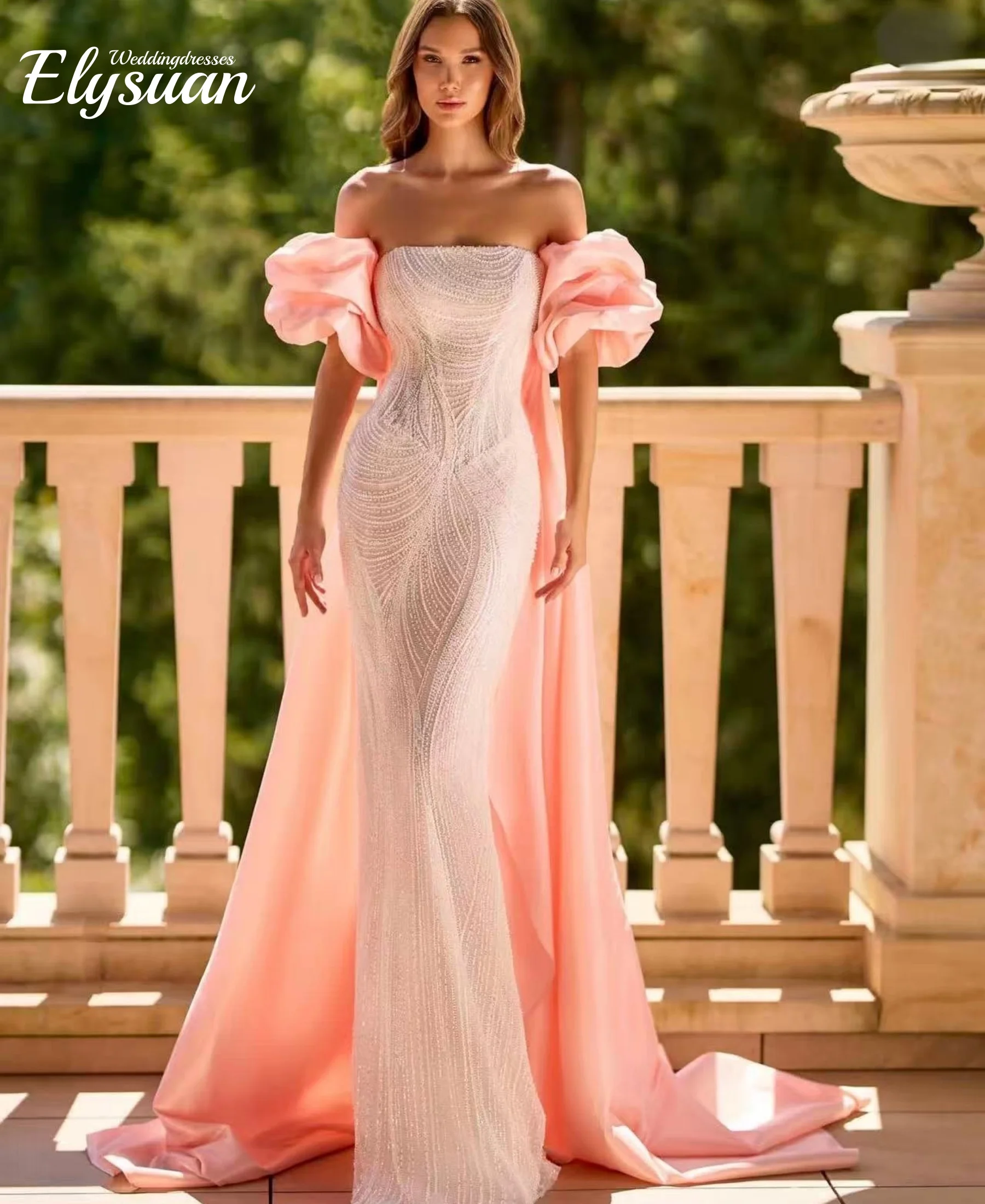 Роскошное вечернее платье русалки со съемным шлейфом по индивидуальному заказу, изысканное платье для выпускного вечера с блестками, коктейльное платье с 3D цветами, Vestido De Novia