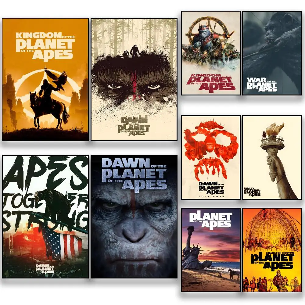 Movie P-Planet Of The Apes Poster HD Removable Wall Art Gift Bedroom Lounge Dorm Office Gaming Cafe Bars