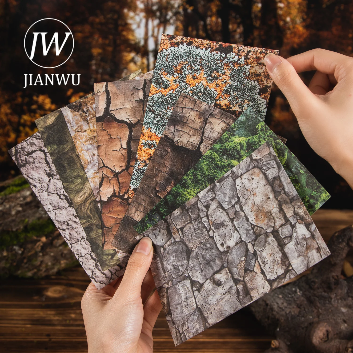 JIANWU 30 Sheets Nature Canvas Series Vintage Plant Pattern Collage Material Paper Creative DIY Junk Journal Stationery