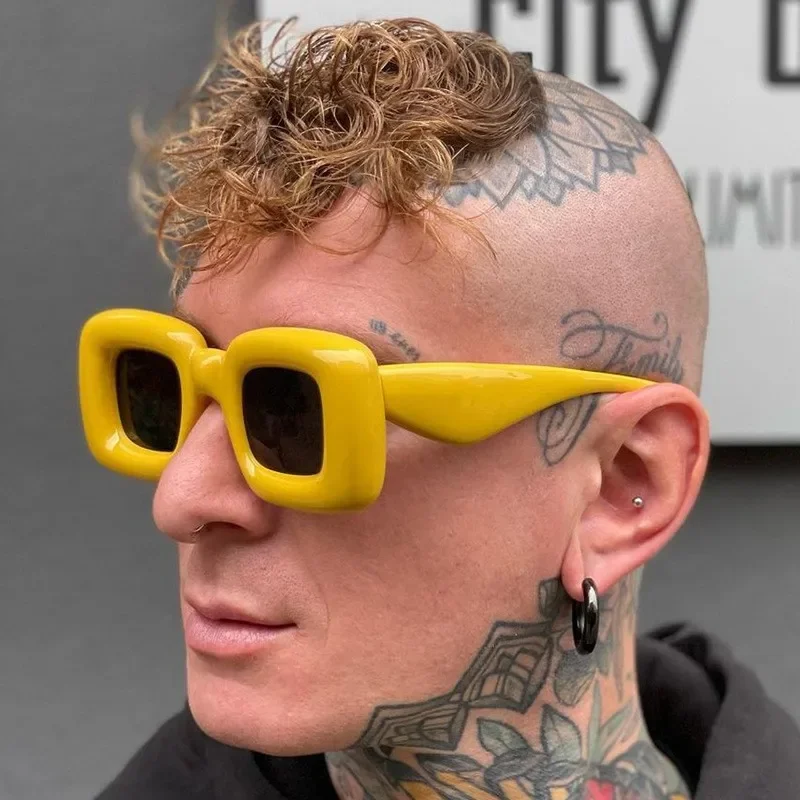 

Hip Hop Funny Thick Frame Party Glasses Trend Personality Square Frame Sunglasses Candy Colored women Man Sunglasses