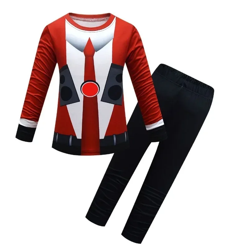 Skibidi Audio Man Costume per Bambini Cosplay Tantai Bambini Ragazzo e Ragazza Skibidi Toilette Natale Halloween e Festa in Maschera