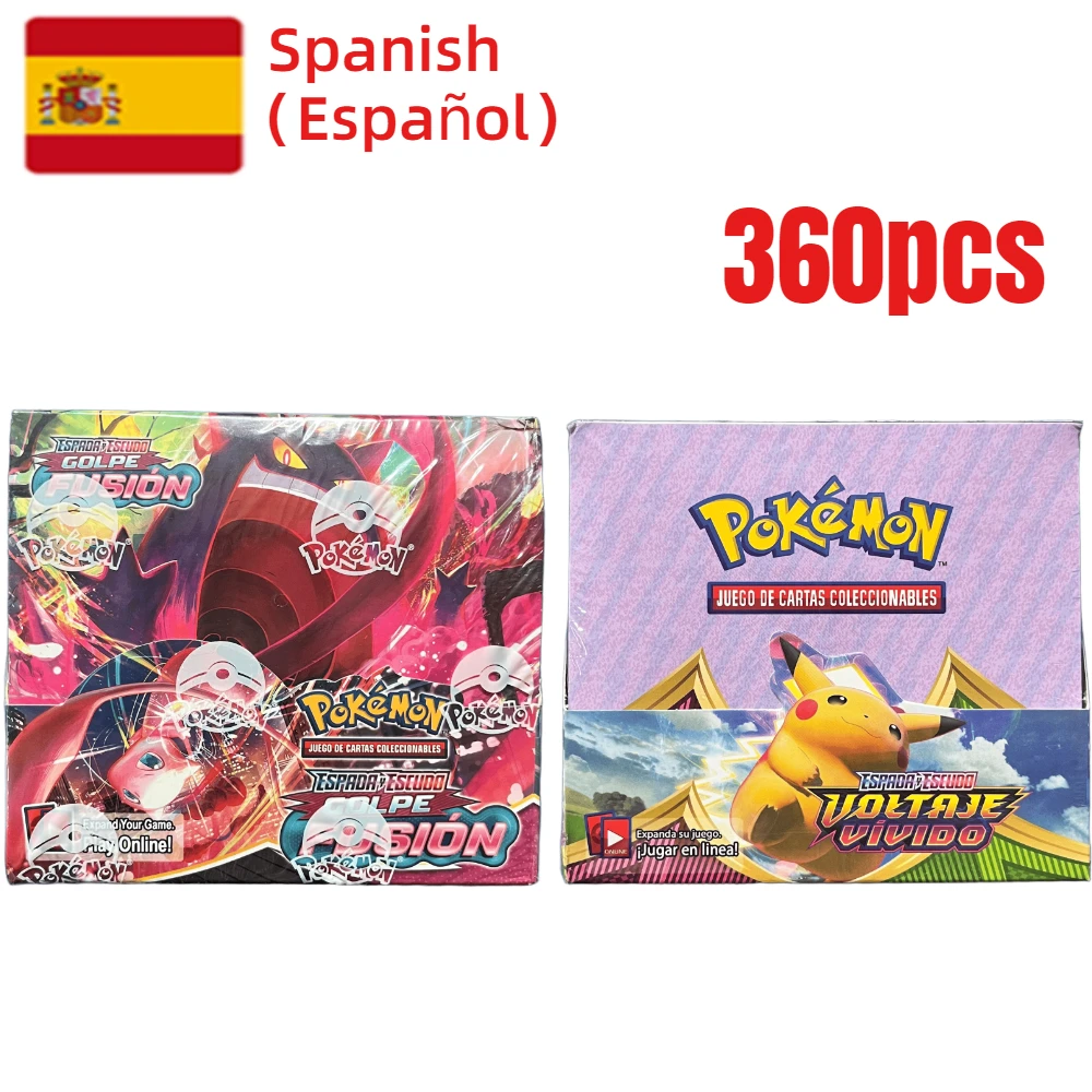 

New 360Pcs Español Pokémon TCG Scarlet & Violet Fusion Golpe Voltaje Vivido Flames Booster Collection Cards Gift Toy