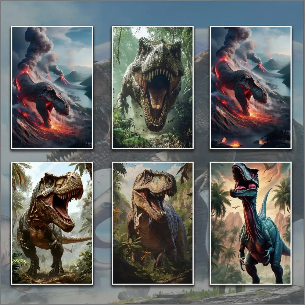 Dinosaur Poster Sticky Wall Art Printing Waterproof Home Living Bed Room Aesthetic