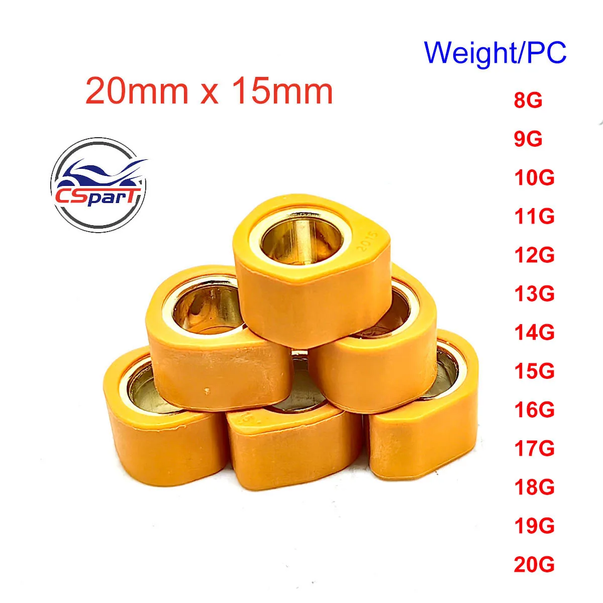 Racing Polygon Variator Roller 20x15 8G ~ 20G 6PCS A Set For PCX 125 150 160 HONDA SPI CLICK VARIO SYM SUZUKI KYMCO