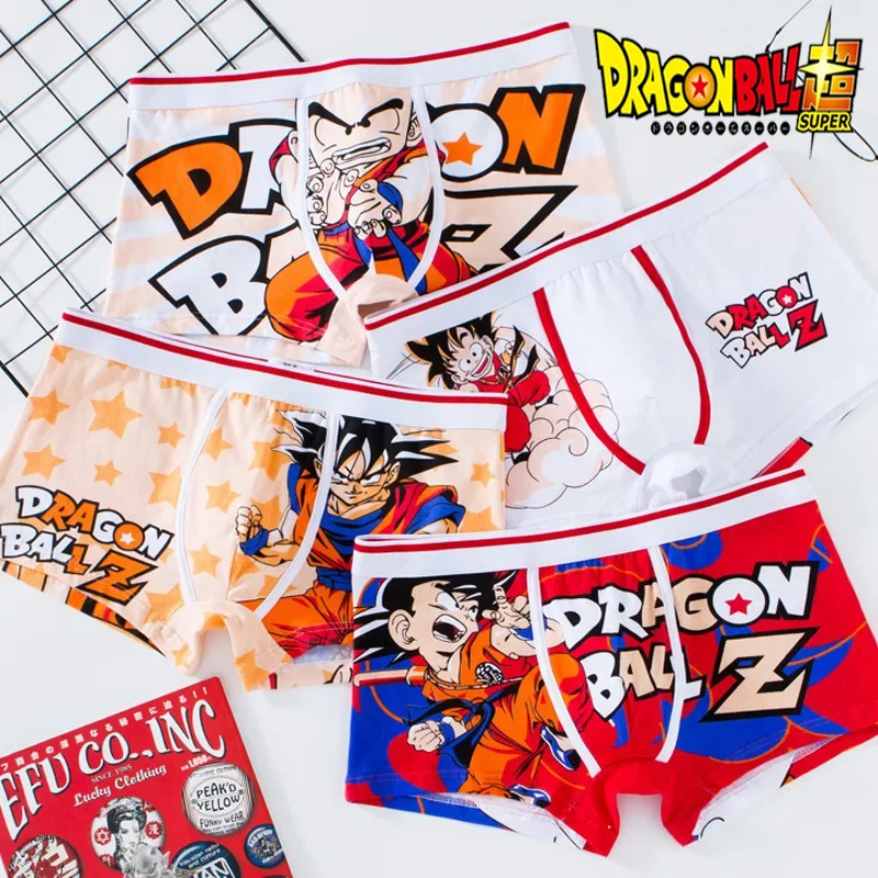 Anime Dragon Ball Men\'s Briefs Cartoon Creative Cotton Men\'s Breathable Panties Luffy Naruto Anime Characters Print Boxer Shorts