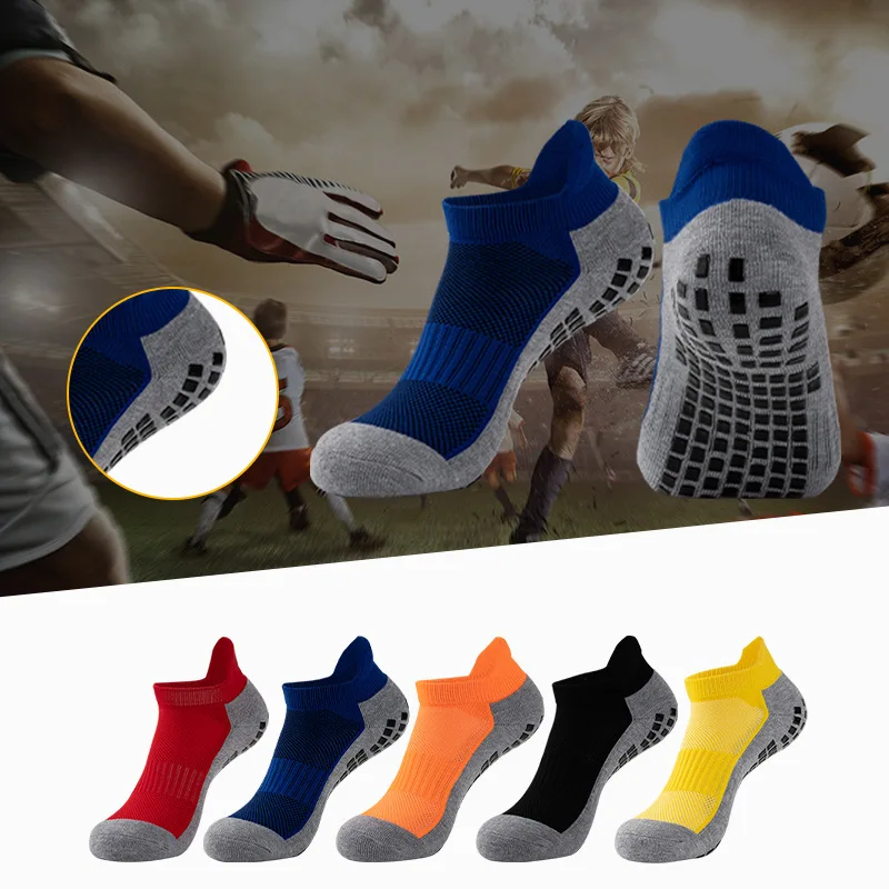 

Short Football Socks Men's Silicone Non Slip Bottom Thick Towel Bottom Boat Socks Breathable Cotton Professional Sports Socks