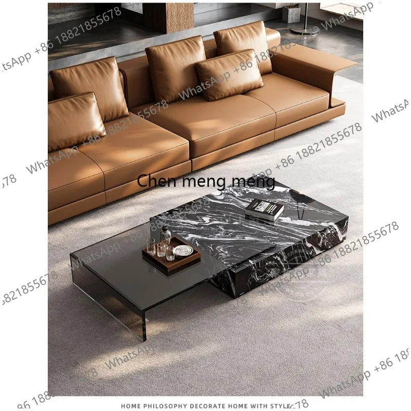 

Living room high-end acrylic coffee table light luxury minimalist designer marble coffee table