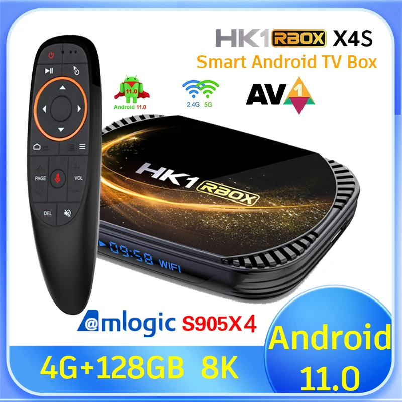 Smart TV Box HK1 RBOX X4S Amlogic S905X4 Android 11 4GB 64G 128GB 5G Dual WIFI 4K 8K BT Media Player Set Top Box 2G 16G TVBOX Похожие на AliExpress