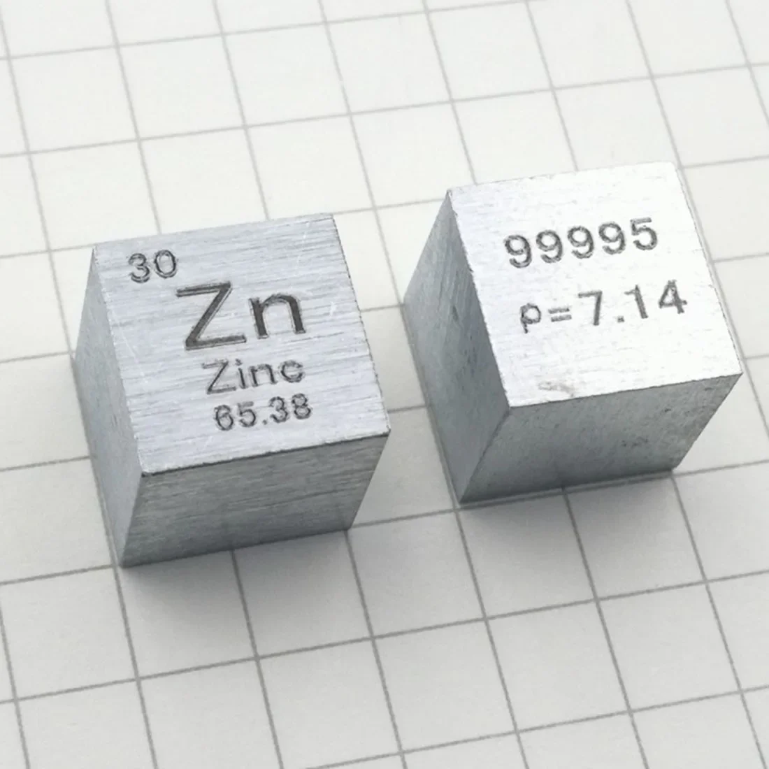 Zinc Metal Zn 10mm Density Cube 99.99% Pure for Element Collection