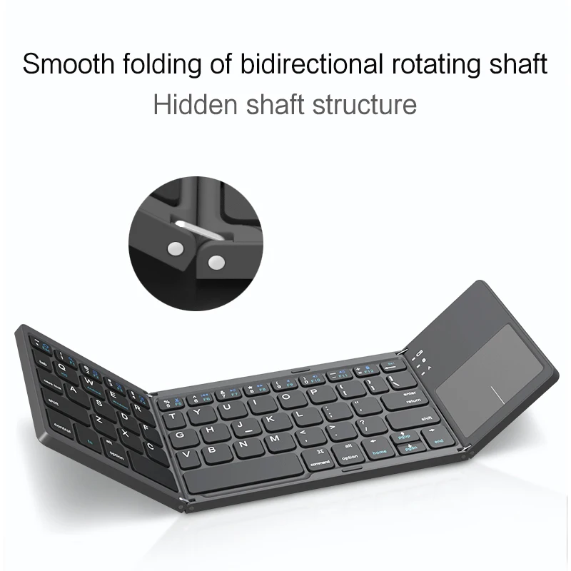 Imagem -06 - Huwei Espanha Hebraico Coreano Rússia Teclado Dobrável sem Fio com Touchpad para Asus lg hp Cubo Dell Oppo Redmi Pad Tablet Telefone