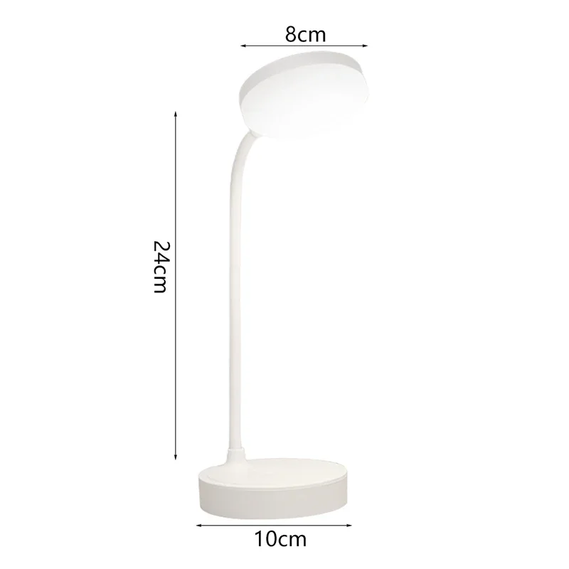 USB Plug-in Portable LED Desk Lamp - 3 Color Stepless Dimming Eye Protection Bedroom Bedside Table Light